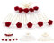 15tlg. Braut - Haarschmuck Set - Brauthaarschmuck | Set-3-G - Bordeaux Rot