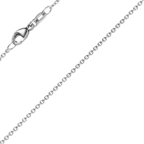 1,1mm Rund-Ankerkette aus 750 Gold Weißgold Kette Collier Halskette, 40cm