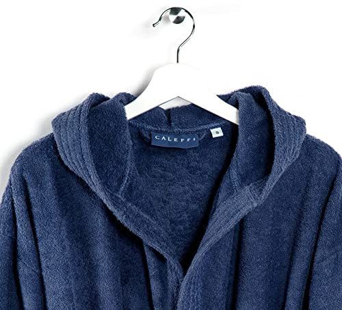 Caleffi Minorca Accappatoio con Cappuccio, Cotone, Indigo, M, 26685