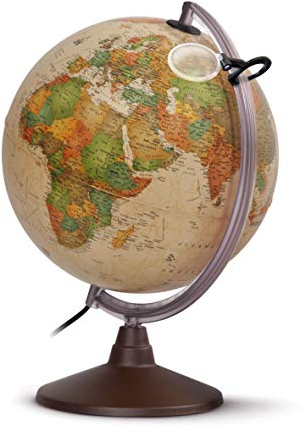 Idena 569904 - Geografischer Globus mit Licht und Lupe, 30 cm