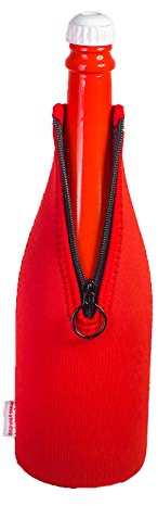 Sektkühler 0,75l Neopren, Flaschenkühler, Weinkühler, Getränkekühler, DRESS-YOUR-DRINK (Rot, 1 Stück)