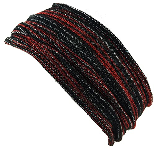 GURU SHOP Magic Hairband, Dread Wrap, Schlauchschal, Stirnband - Haarband Schwarz/rot, Herren/Damen, Baumwolle