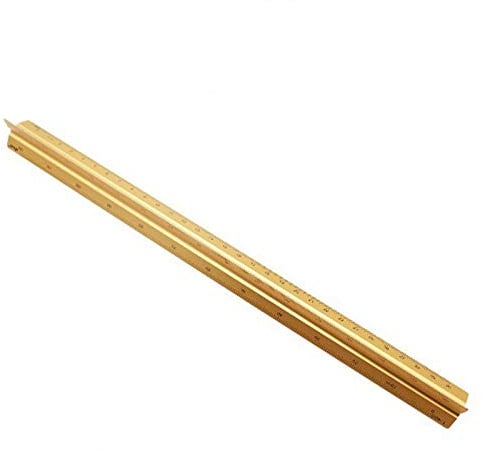 Dreiecks-Lineal, 30 cm, 6 Skalen, Aluminium-Kunststoff-Lineal, Architektenwaage für Studenten, Zeichner, Architekten und Ingenieure
