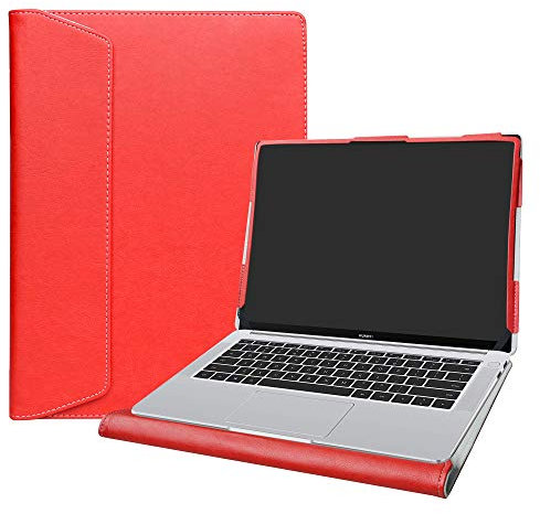 Alapmk Specialmente Progettato PU Custodia Protettiva in Pelle per 14 Huawei Matebook 14 Laptop(Non compatibili con:Huawei Matebook X/Matebook D/Matebook X PRO/Matebook 13),Rosso