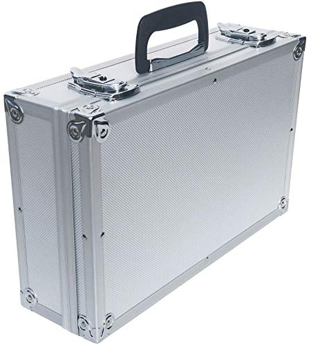 ECI® Valigetta in alluminio color argento con schiuma a cubo vuota, in alluminio, 400 x 250 x 115 mm