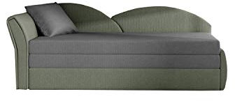 MOEBLO Sofa mit Schlaffunktion und Bettkasten, Couch für Wohnzimmer, Schlafsofa Federkern Sofagarnitur Polstersofa Wohnlandschaft mit Bettfunktion - ARGEA (Khaki+Grau (Alova 36+Alova 10), Sofa Links)
