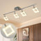 PADMA 20W LED Deckenleuchte Wohnzimmer Schwenkbar mit 4 Flammig aus Kristallsand 3000K Warmweiß Silber Einstellbar Modern LED Deckenlampe Küche für Schlafzimmer Esszimmer Flur Büro