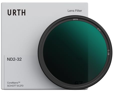 Urth 43 mm Variabler Graufilter ND2-32 (1-5 Stop) ND Filter (Plus) | HD-Optikglas, 20-lagig nanobeschichteter Neutraldichtefilter mit 1-5 Blendenstufen-Bereich für Kameras