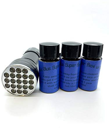 Olax 30ml Colle Résine UV Super Flexi Bleu pour Montage de Mouches, 21 LED Torche