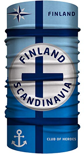Club of Heroes Finnland Bandana, nahtloses Multifunktionstuch aus weicher Mikrofaser/atmungsaktiv Schlauchschal Halstuch Schal/Skandinavien Finland Finnisch Reise Reiseführer Flagge Patches