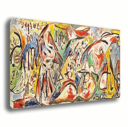 Quadro Moderno stile POLLOCK Quadri moderni da Parete grande XXL Stampa su tela Canvas Decorazione muro Murale pittori arte Soggiorno Arredo Camera da letto Cucina (Pollock, 70x100 centimetri)