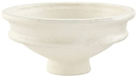 Mud Pie Paper Mache Pedestal Bowl, Pedestal, 6 x 12 Dia White