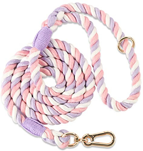 Nugutic Hundeleine, handgefertigt, geflochtenes Seil, für kleine, mittelgroße und große Hunde, 1,2 m, Einhorn