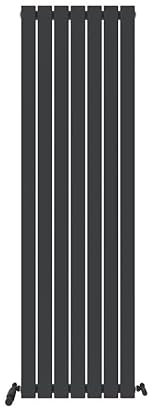 iBathUK Apex Tall Vertical Radiator with Mirror, Single Flat Panel, 1800x605mm, Wall Mounted for Bathroom,Kitchen,Living Room with Radiator Valve - Anthracite