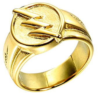 PAURO Herren Ring Edelstahl Biker Donner Bolzen Signet Party Gold Größe 57