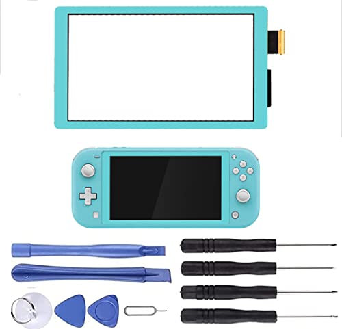 NB+ Écran tactile numériseur pour Nintendo Switch Lite 2019 - Pièces de rechange pour console de jeu Switch Lite avec kit d'outils de réparation - Pas LCD (turquoise)