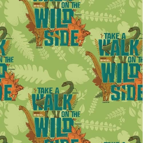 The Craft Cotton Co - Blast from The Past A Walk on Wild Side Dinosaurier-Stoff von Natural History Museum – 0,5 Meter breit, 100 % Baumwolle, zum Quilten, Nähen