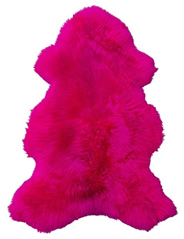 Tannery Sheepskin Dunkelrosa gefärbtes echtes Schafsfell Lammfell Schafsfell Teppich Pelz weiche Wolle, schaffell, Hygge (ca. 100/55cm)