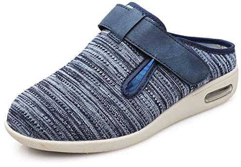 VBVARV Pantoufles DiabéTiques Chaussures Marche Extra Larges avec Fermetures RéGlables pour œDèMe DiabéTique Fasciite Plantaire Oignons Arthrite Pieds EnfléS,G,EU45