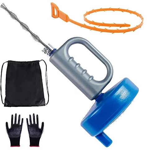 13M Furet Deboucheur Canalisation WC, Serpent de Plombier Kit Debouchage Canalisation Professionnel pour Toilette, Cuisine, Drain de Baignoire, Salle Bain, Evier, avec Gants, Sac, Chaîne de Vidange