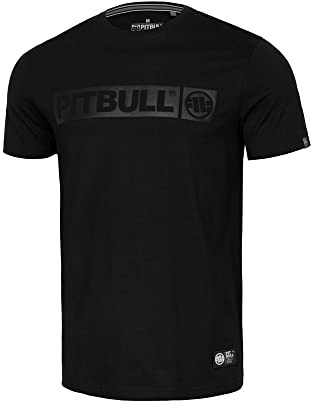 PITBULL Herren T-Shirt Baumwollshirt Klassischer Regularer Schnitt Männer Tshirt Baumwolle Hilltop Schwarz