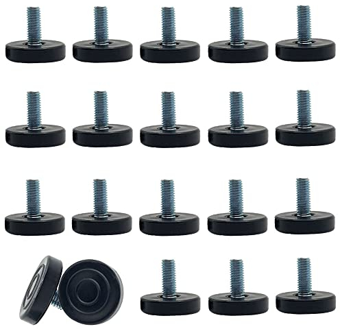 Tucireat Pied Reglable 20 Pièces Nivellement Meuble Réglable Pied Réglable Patin de Meuble Jambe Pieds de Meubles Ronds Pied de Nivellement pour Mobilier Pied Plastique Meuble Pied de Table Reglable