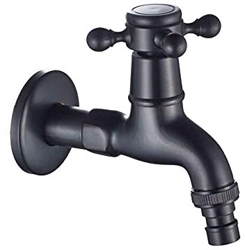 Robinet de lavage mural rétro simple en bronze noir froid européen vintage en laiton cuisine balcon mitigeur robinet extérieur jardin mélangeur d'eau Comfortable anniversary