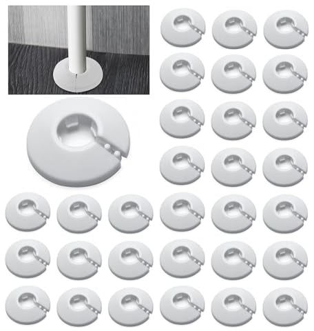 30 Stück Einzel Heizungsrohr Rosette, heizungsrohr abdeckung,Rohrabdeckung, Abdeckrosetten, Heizung, Verkleidung, Heizkörper Rosetten, weißes Polypropylen, weiss (16MM)