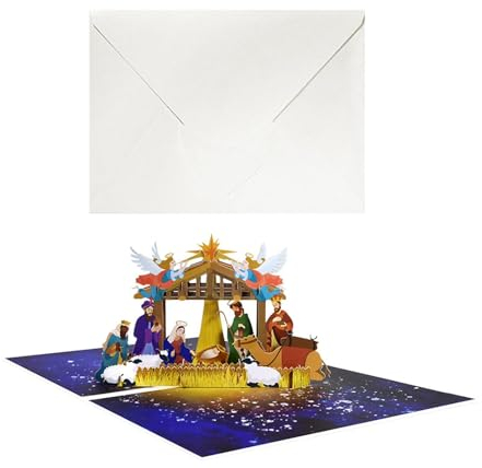 Perfeclan Weihnachtsgrußkarte, 3D-Weihnachtskarte, beste Wünsche, Weihnachtsgrußkarte, Feiertagsgrußkarte für den Winter, Männer, Ehemann, Familie, heilige Nacht