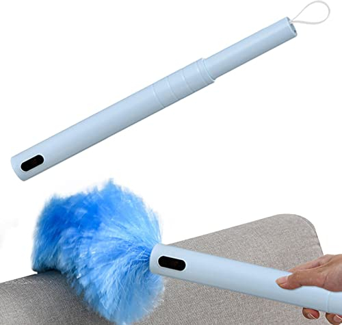 Neamou Cepillo de Limpieza de Polvo eléctrico | Plumero eléctrico Giratorio de 360° Recargable | Plumero con Accesorios de Limpieza de botón táctil para persianas de Oficina en casa, Coches, Luces