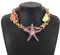 [Lerpwige] Fashion Retro Bohemian Alloy Drop Oil Starfish Conch Exaggerated Bead Necklace Starfish Choker Girl Trend Jewelry Choker Necklace for Girls Women with Charms Chunky Gothic Starfish Necklace