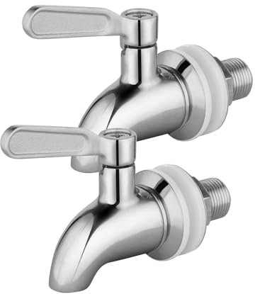 BOKKRALL Lot de 2 robinets de rechange en acier inoxydable pour distributeur de boissons et d'eau, faciles à installer et durables, compatibles avec Berkey, Doulton, Waterdrop, Purewell Tank