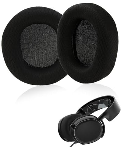 2PCS Earpads Replacement Fit for SteelSeries Gaming Earphone Pads Compitable with Arctis 1/3 / 5/7 / 7+ / 7P / 7P+ / 7X / 7X+ / 9 / 9X / Pro/Prime Headset Cushions HD Headphone Foam Black