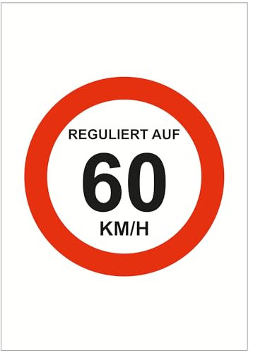INDIGOS UG - Panneaux Aluverbund - Sécurité - Avertissement - Panneau 60 km/h - 594 x 840 - Hôtel, Entreprise, Protection, Kita, Médecin, Cabinet, Maison