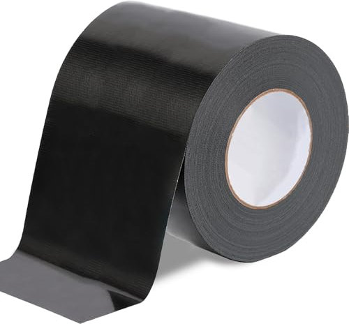 Rusoz Breites Gewebeband Schwarz 75mm x 20m Panzerband Extra Stark Wasserfest Panzertape Universelles Gaffa Tape & Duct Tape für Haushalt, Baustelle, Camping