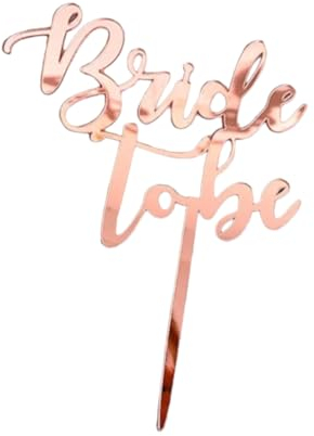 cake Topper, Bride to Be, Torte, Muffin, Kuchen, Braut deko, 3 Farben, Rosé, Gold, Silber, cupcake-Topper, JGA, Junggesellinnenabschied Dekoration, Hochzeit, Hochzeitstorte, Partydekoration (Roségold)