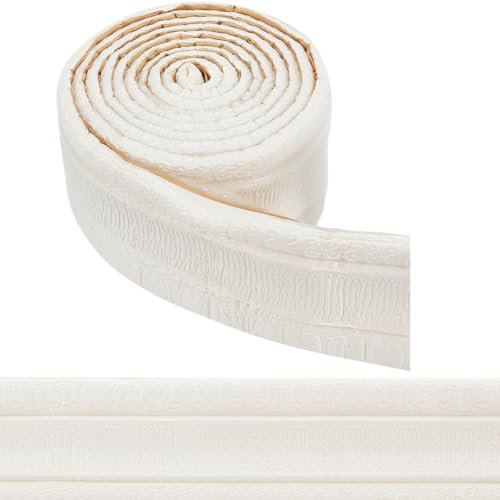 craspire Frise de Papier Peint Autocollante de 88 x 3.143cm Moulure à Décoller et à Coller Garniture en Mousse Flexible Autocollants pour Plinthes Blanches Bordure Murale Décorative Collante
