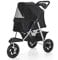 Hundebuggys 3 Räder Haustierbuggy für Katzen/Hunde Kinderwagenträger Große Räder Hundekinderwagen Buggy für mittelgroße und kleine Hunde Faltbarer Hundekinderwagen mit Getränkehalter (Blau) (Nero)