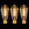 MLOQI 3 Pack E27 Edison Bulbs, 6W 2700K Squirrel Cage Shaped LED Dimmable Bulbs, Screw in Light Bulb