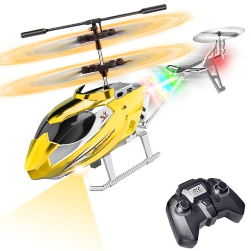 TERRAMUS RC Hubschrauber- 2.4G Ferngesteuerter Hubschrauber Indoor RC Helikopter Spielzeug mit LED-Licht & 3,5 Kanäle & Gyro Mini Helikopter Positioniert Höhe Flugzeug Geschenk Kinder Jungen