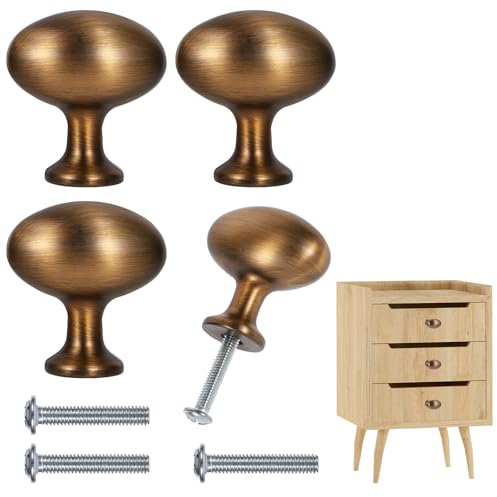 JJUNW Möbelgriffe Vintage, 4 Stück Knöpfe Für Schränke, 25mm Knauf Für Schrank Mit Schrauben Schubladenknöpfe Türknöpfe Für Schublade Schrank Möbel Küchenschränke Kleiderschrank (Gold)