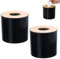 2PCS Tissue Box Cover, Toilet Roll Storage Toilet Paper Dispenser with Lid Round Toilet Paper Roll Cover Wooden for Bathroom Kitchen (Black)