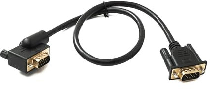 SYSTEM-S D Sub15 Kabel 50 cm HD VGA 15 Pin Stecker zu Stecker DB15 Winkel Right Angled Adapter