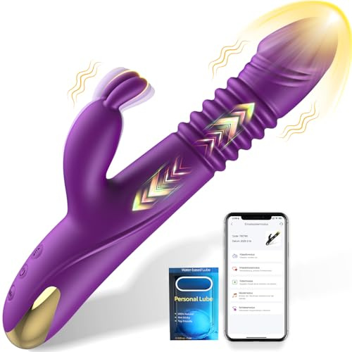 Juguetes Sexuales para Mujeres Consolador Vibrador Función de Empuje - Juegos de Vibradores para Parejas Vibradores de Conejo del Punto G con Aplicación, Juego de Juguetes Sexuales para Pareja