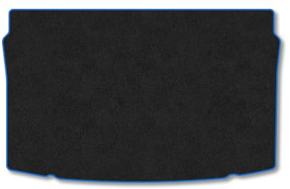 VW Polo (2017+) Carpet Boot Mat | Blue Edge Trim Tailored Fit Boot Liner Full Coverage Protection Accessories Easy Clean Anti Slip Made in the UK