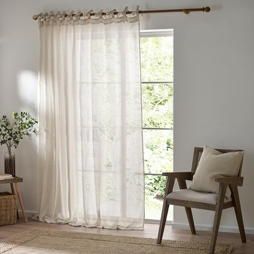 Yard Nimbus Sheer Tie Top Curtain Panel - Natural - 140x250cm
