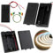 Battery Holder Cases, 2 PCS X 2 AA Battery Holder 3V and 1 PC X 3 AA Battery Holder 4.5V Wired On/Off Switch and Cover Battery Organiser Storage Box 5 PCS Alligator Clips Clamps for DIY Electronics