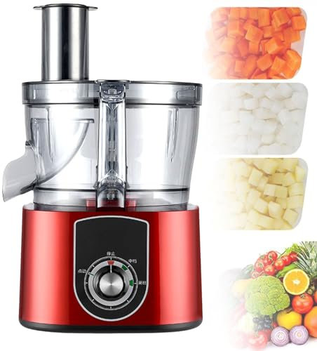 FBJAMZ Commercial Vegetable Dicer,Adjustable Electric Slicer,Multifunctional Julienne/Dicer, for Onions, Potatoes (Red)