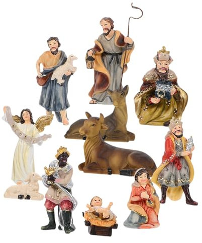 MAGICLULU Christian Church Decorations Jesus Statue Resin Animal Nativity Scene Christmas Figurine Belen