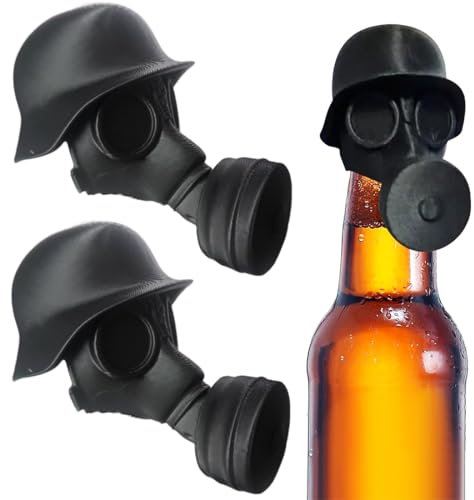 GXGM 2 Stück Bierverschluss stahlhelm,Bierverschluss,Flaschenverschluss Bierflaschen, Bierhelm Geschenke zum Vatertag, Maske Bierflasche Helm